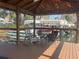 Covered dock with a seating area offering views of boats and the waterfront, providing a relaxing outdoor space at 2500 Lee Rd # 202, Winter Park, FL 32789