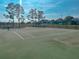 A well-maintained tennis court surrounded by a fence and lush trees, offering an active lifestyle at 2609 Summer Creek Dr, Kissimmee, FL 34747