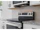 Stainless steel range and microwave in modern kitchen setting at 2896 Lingo Ln, Orlando, FL 32822