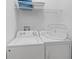 Laundry room with washer, dryer, and shelving at 3071 Beach Palm Ave, Kissimmee, FL 34747