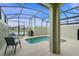 Private screened pool and patio area with seating at 3071 Beach Palm Ave, Kissimmee, FL 34747