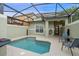 Private screened pool with patio furniture and grill at 3071 Beach Palm Ave, Kissimmee, FL 34747