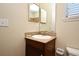 Small bathroom with granite vanity and single sink at 4220 Messina Dr, Lake Mary, FL 32746