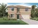 Two-story house with beige exterior, green door, and two-car garage at 5531 Hayloft Dr, Apopka, FL 32712