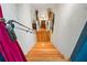 Wooden staircase leading to upper level at 5800 N Dean Rd, Orlando, FL 32817