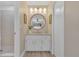 Updated bathroom with new vanity, granite countertop, and tiled shower at 605 Marni Dr, Winter Springs, FL 32708