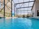 A beautiful screened-in pool with ample space for recreation at 8130 Yellow Crane Dr, Kissimmee, FL 34747