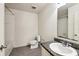 Bathroom with a single vanity and shower-tub combo at 11434 Wishing Well Ln, Clermont, FL 34711
