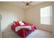 Bedroom with ceiling fan, neutral walls, and plush carpeting for comfort at 1332 Hunterman Lane, Winter Garden, FL 34787