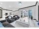 Open-concept living area showcasing kitchen, living room furniture, and sliding glass doors at 247 Hampton Loop, Davenport, FL 33837