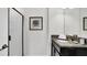 Small bathroom with shower and granite vanity at 3097 Pequod Pl, Kissimmee, FL 34746