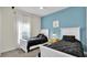 Bedroom with two twin beds and blue accent wall at 3097 Pequod Pl, Kissimmee, FL 34746
