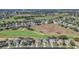 Aerial view of homes situated alongside a lush golf course community at 1012 Everest St, Clermont, FL 34711