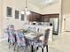 Open concept dining area with kitchen view and colorful chairs at 124 Lancaster Dr, Davenport, FL 33897