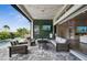 Relaxing patio with seating area and string lights at 13265 Alderley Dr, Orlando, FL 32832