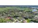 An aerial view of the community showing surrounding trees, water features, and the neighborhood at 25974 High Hampton Cir, Sorrento, FL 32776