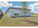 Enjoy this home's spacious backyard with grass and a sliding glass door that enhances indoor-outdoor living at 4027 Copperleaf Ln, Poinciana, FL 34759