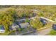 Aerial view of the home and neighborhood, showcasing mature trees, fenced yards and a mix of architectural styles at 404 W 19Th St, Sanford, FL 32771