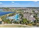 Aerial view highlighting the community pool area, perfect for relaxation and recreation at 12043 Holystone St, Winter Garden, FL 34787