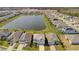 Aerial view of house and neighborhood near a lake at 1756 Chatsworth Cir, St Cloud, FL 34771