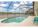 Enclosed pool area with comfortable seating and clear views of the beautiful lake, enhancing outdoor living at 2983 Sunset Vista Blvd, Kissimmee, FL 34747