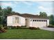 One-story home with front yard landscaping, two-car garage, and light-colored exterior at 321 Castle Dr, Lake Alfred, FL 33850