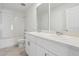 Bathroom featuring double sinks, tile flooring, and shower-tub combo at 4026 Copperleaf Ln, Poinciana, FL 34759
