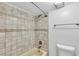 Close-up of a shower featuring ceramic tile surround at 530 E Central Blvd # 102, Orlando, FL 32801