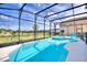 Relaxing screened pool and spa with a view of open landscape at 5414 Oakgrain Ct, Davenport, FL 33837