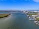 Wide aerial view of a calm waterway and shoreline at 6815 Engram Rd, New Smyrna Beach, FL 32169