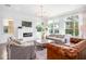 Bright living room features a fireplace, large windows, and comfortable seating at 10231 Beechwood Ln, Orlando, FL 32832