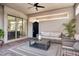 Relaxing covered patio with comfortable seating, stylish decor, and seamless indoor-outdoor flow at 10231 Beechwood Ln, Orlando, FL 32832