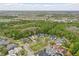 Aerial view of home and neighborhood showcasing mature trees, landscaping, and nearby lakes at 2438 River Rise Ct, Orlando, FL 32828