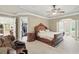 Spacious main bedroom features tray ceiling, ceiling fan and en-suite bathroom with walk-in closet at 2438 River Rise Ct, Orlando, FL 32828