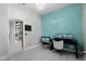 Bright office space with custom paint, tile floors, a modern desk, and stylish decor at 309 Oakwood Ct, Lake Mary, FL 32746