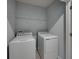 Functional laundry room equipped with a washer, dryer, and a storage shelf at 1207 Tank Trl, Haines City, FL 33844