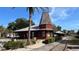 Historic train station building with unique architectural details at 214 N New Hampshire Ave, Tavares, FL 32778