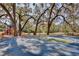 Basketball court surrounded by mature oak trees in a community park with playground nearby at 27622 Lois Dr, Tavares, FL 32778