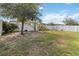 Spacious fenced backyard with grass and trees providing privacy at 330 Pheasant Dr, Haines City, FL 33844