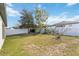 Fenced backyard featuring green grass and some sparse landscaping at 330 Pheasant Dr, Haines City, FL 33844