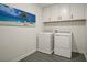 Efficient laundry room with modern white washer and dryer, plus ample storage at 4104 Southern Vista Loop, St Cloud, FL 34772