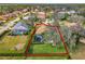 Aerial view highlighting property lines of this suburban home, situated in a well-maintained community at 8585 Cypress Ridge Ct, Sanford, FL 32771