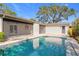 A sparkling pool surrounded by a brick paver patio and a screened in enclosure in the back yard at 2520 Chanute Trl, Maitland, FL 32751