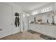 Bright bathroom featuring a glass enclosed shower and double vanity with granite countertops at 3563 Fernanda Dr, Deltona, FL 32738