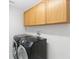 Well-equipped laundry room with modern washer and dryer units, plus ample cabinet storage at 10068 Chardonnay Dr, Orlando, FL 32832