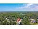 Aerial view of a home nestled amidst lush greenery and a tranquil lake at 2243 Davis Dr, New Smyrna Beach, FL 32168