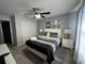 Comfortable bedroom with a ceiling fan, carpet, closet and cool, calm wall color at 2943 Banana Palm Dr, Kissimmee, FL 34747