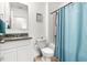 Bright bathroom featuring granite counters, white cabinets, shower and tub combination at 6895 Botanic Blvd, Harmony, FL 34773