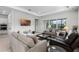 Bright living room with tile flooring, recessed lighting, and large windows overlooking the yard at 8456 Norwich Way, Mount Dora, FL 32757