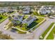 Aerial view of a neighborhood showcasing well-maintained homes, green spaces, and community layout at 9862 Pecan Hickory Way, Orlando, FL 32832